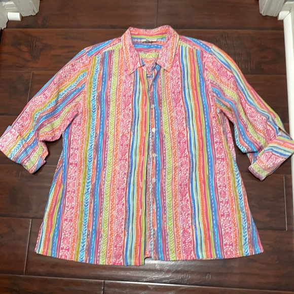 Appleseed's Tops Multicolor Appleseeds Button Down Blouse Poshmark